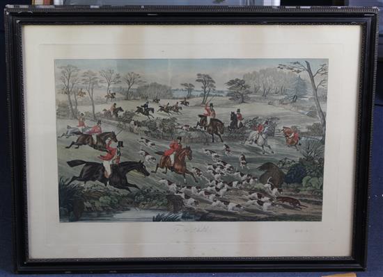 After Charles Hunt Hunting scenes, plates 1 - 4; The Meet, Breaking Cover, Full Cry and The Death, overall 25 x 35in.